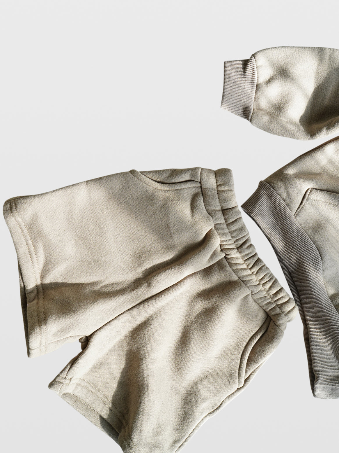 Club Enzo thick cotton hoodie and shorts two piece set in tan flat lay over white background clothes for toddlers baby boy clothes babies boys girls unisex cool kids mom must haves holiday gift guide trendy kids wear essentials made in Los Angeles toddler jacket kids shopping baby boy boutique baby boy clothes boutique kids shopping children’s boutique online shopping for kids kids wear near me baby clothes near me